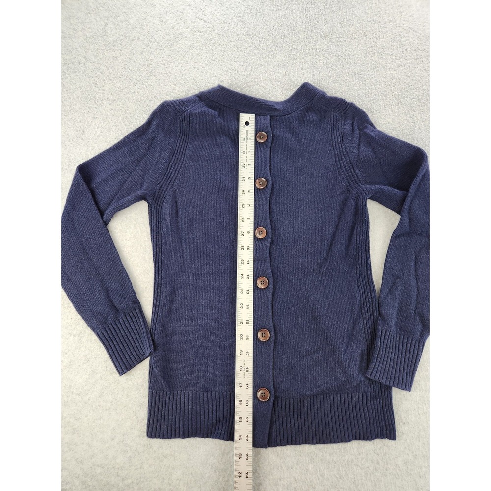 Banana Republic Sweater Women XS Blue V-neck Merino Wool Knit Button Filpucci - Picture 8 of 11